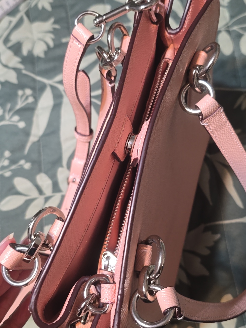 Coach Blush Pink Leather Satchel with Detachable Strap - Picture 3 of 8